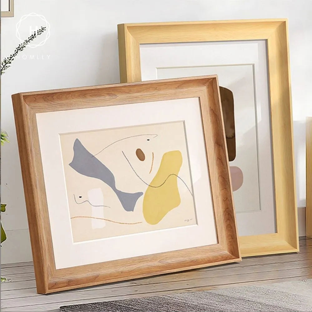 Homlly Curved Teak Walnut Wood Pattern Picture Photo Frame Display