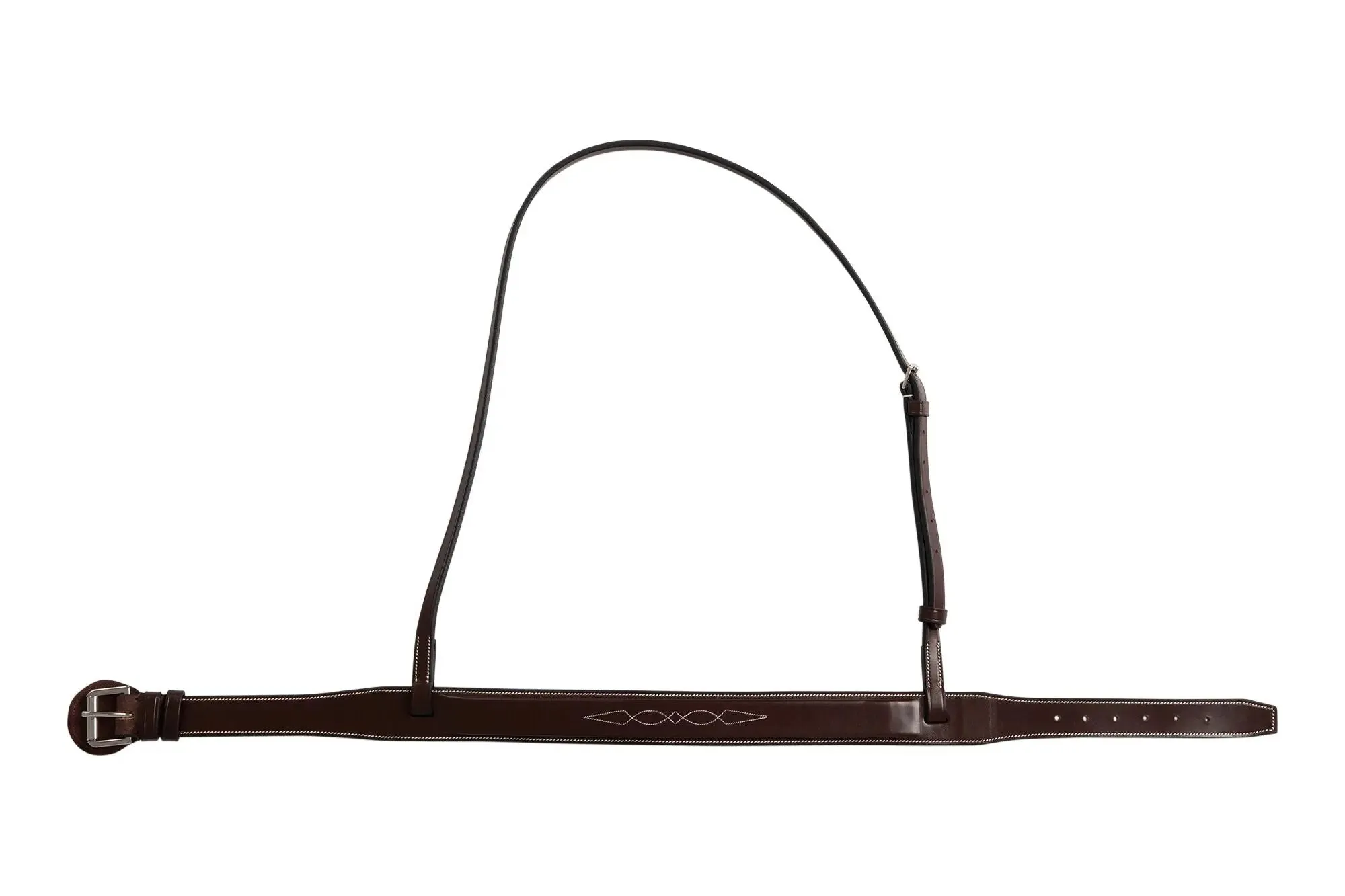 Huntley Equestrian Fancy Stitched Square Raised Noseband, 1 3/8" Inch wide. Noseband only.