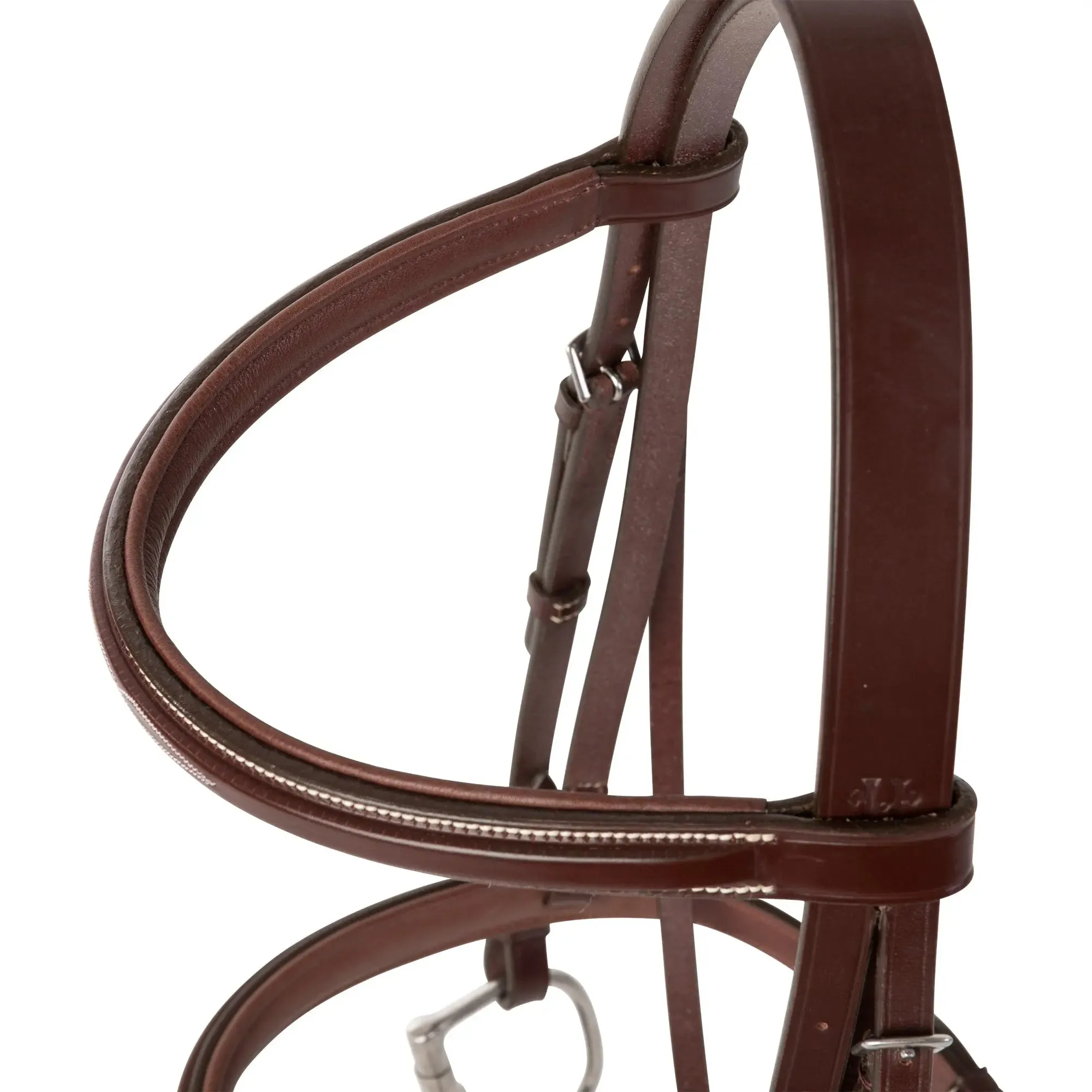Huntley Equestrian Fancy Stitched Square Raised Padded Brow Band
