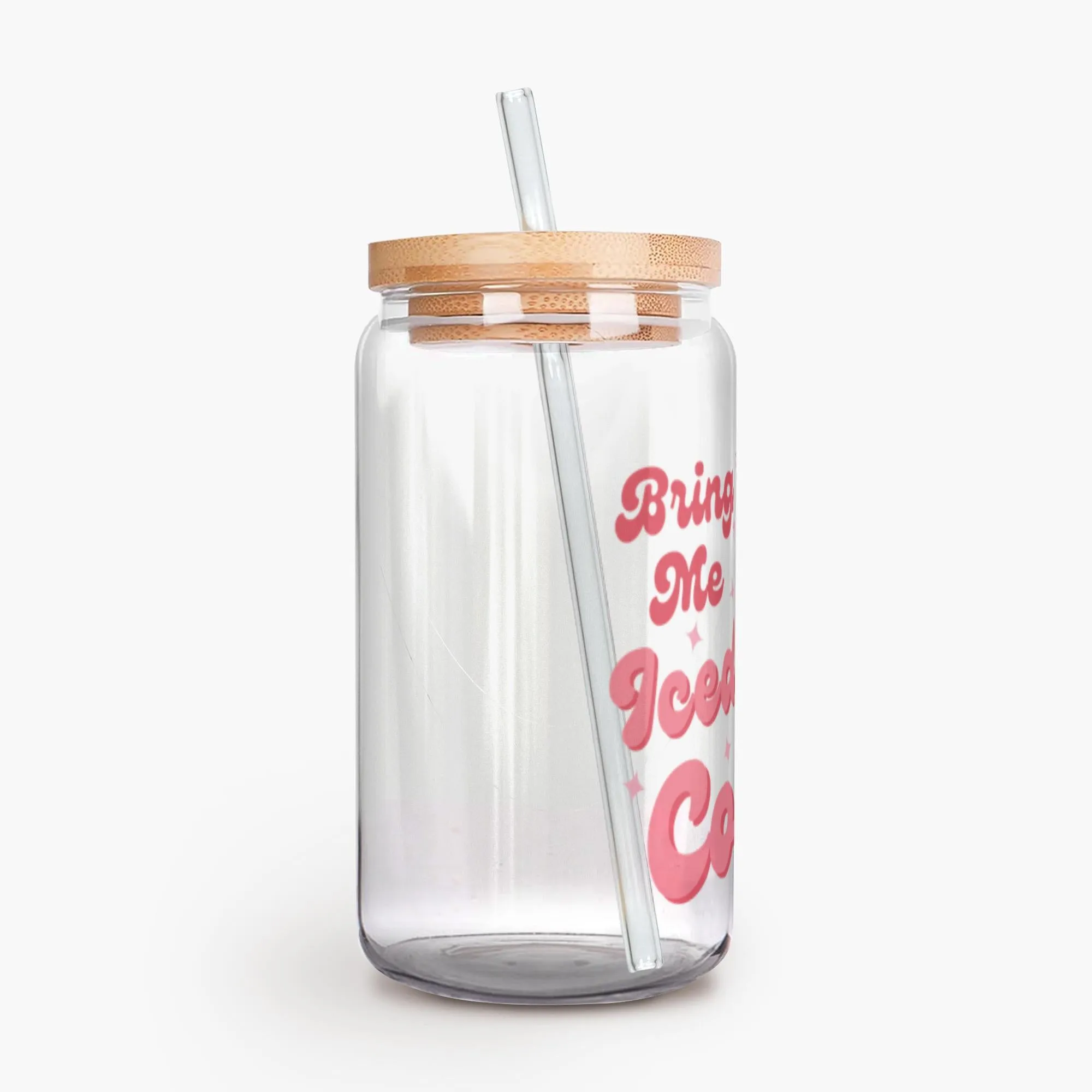 Iced Coffee Glass, Bring Me Iced Coffee, Gift for Coffee Lover, Skulls, Skeleton Glass, Can Shaped Glass, Trendy Glass Cup