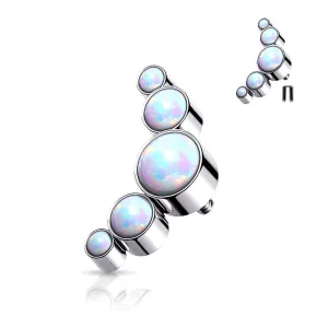 Implant Grade Titanium Internally Threaded Five Fire Opal Sparkle Top Part