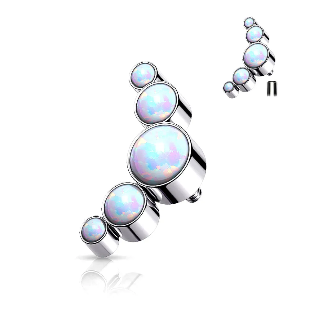 Implant Grade Titanium Internally Threaded Five Fire Opal Sparkle Top Part