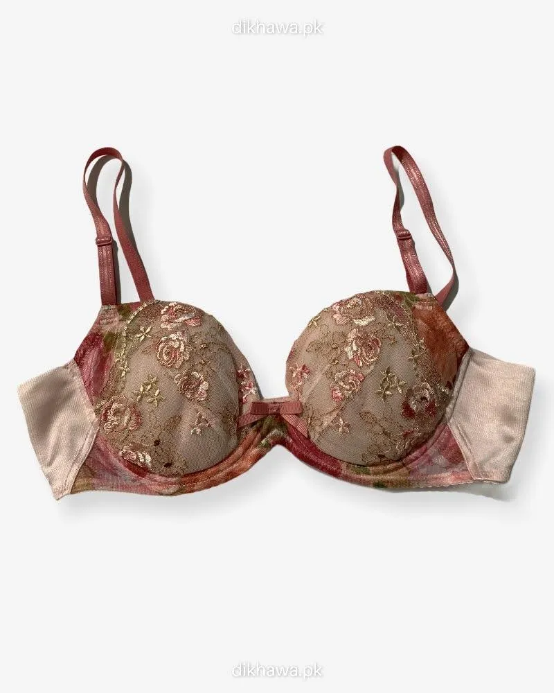 Imported Stocklot Branded  Net Pushup Bra - Underwired Bra  Non Padded Bra - Pack of 2