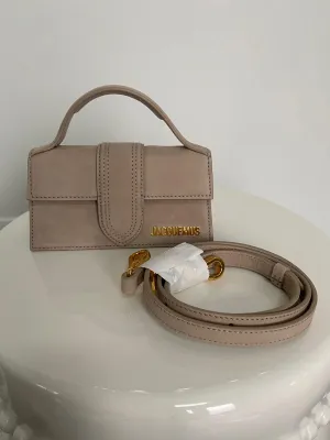 Jacquemus Beige Suede Mini Le Bambino Bag