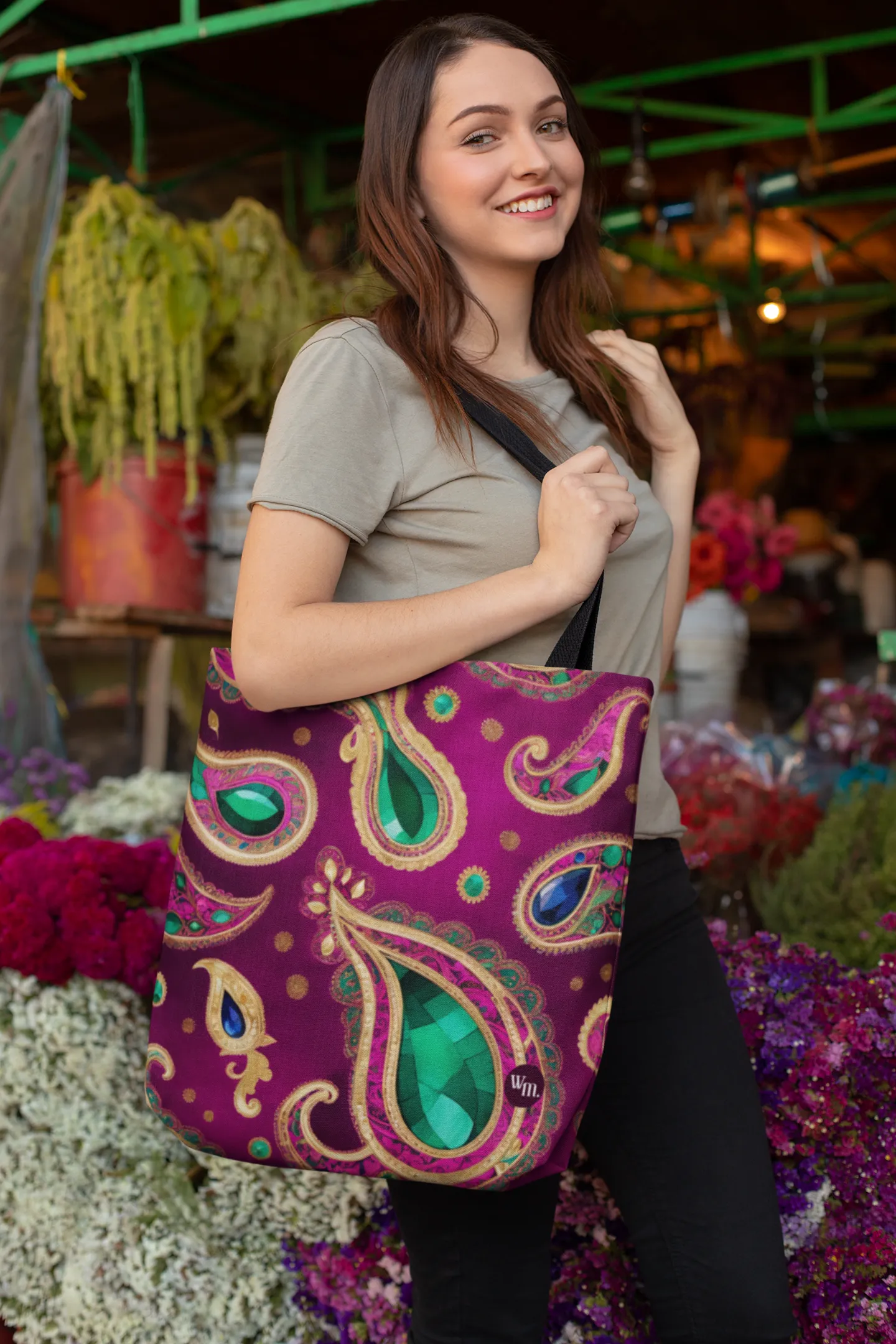 Jewel Boho Paisley Tote