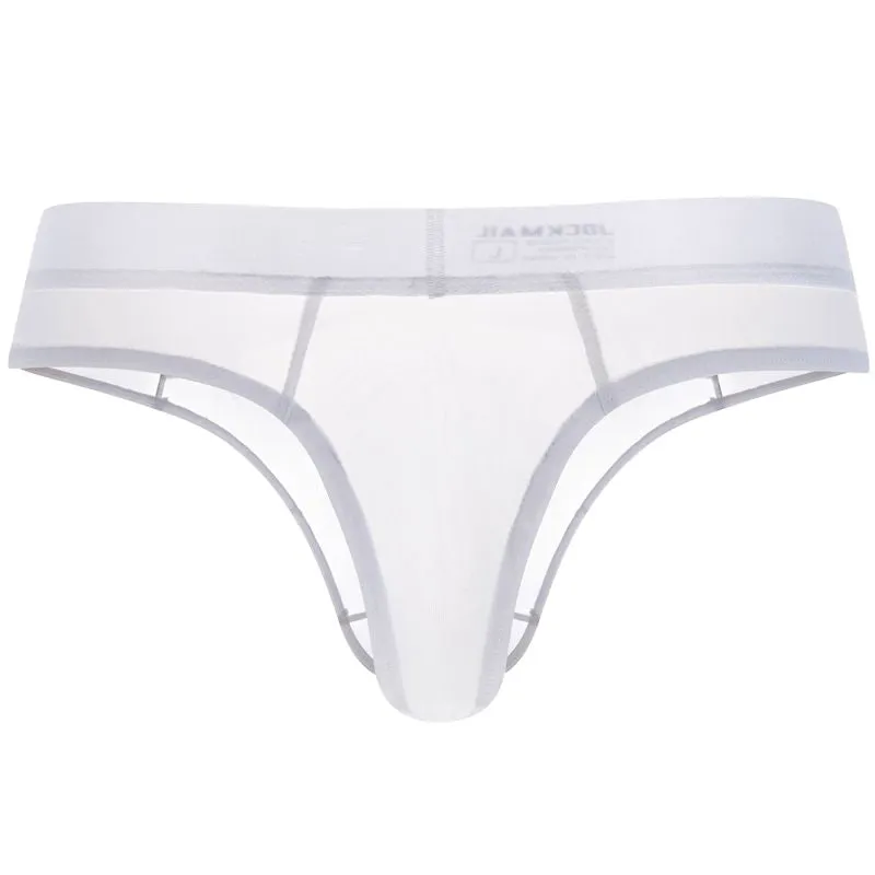 JM291 White Mens Ice Silk Thong/ G-String