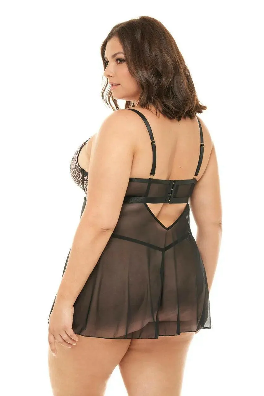 Journee Leopard Print Babydoll