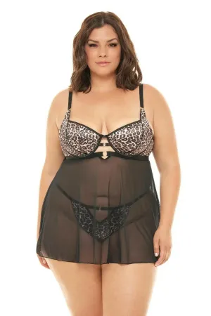 Journee Leopard Print Babydoll