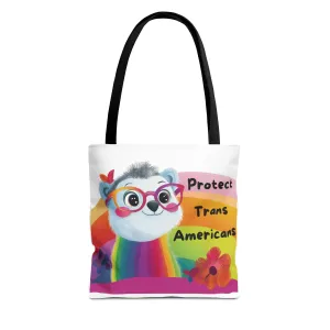 Kawaii Trans Rights Panda Tote Bag | LGBTQ  Pride Rainbow Activist Bag