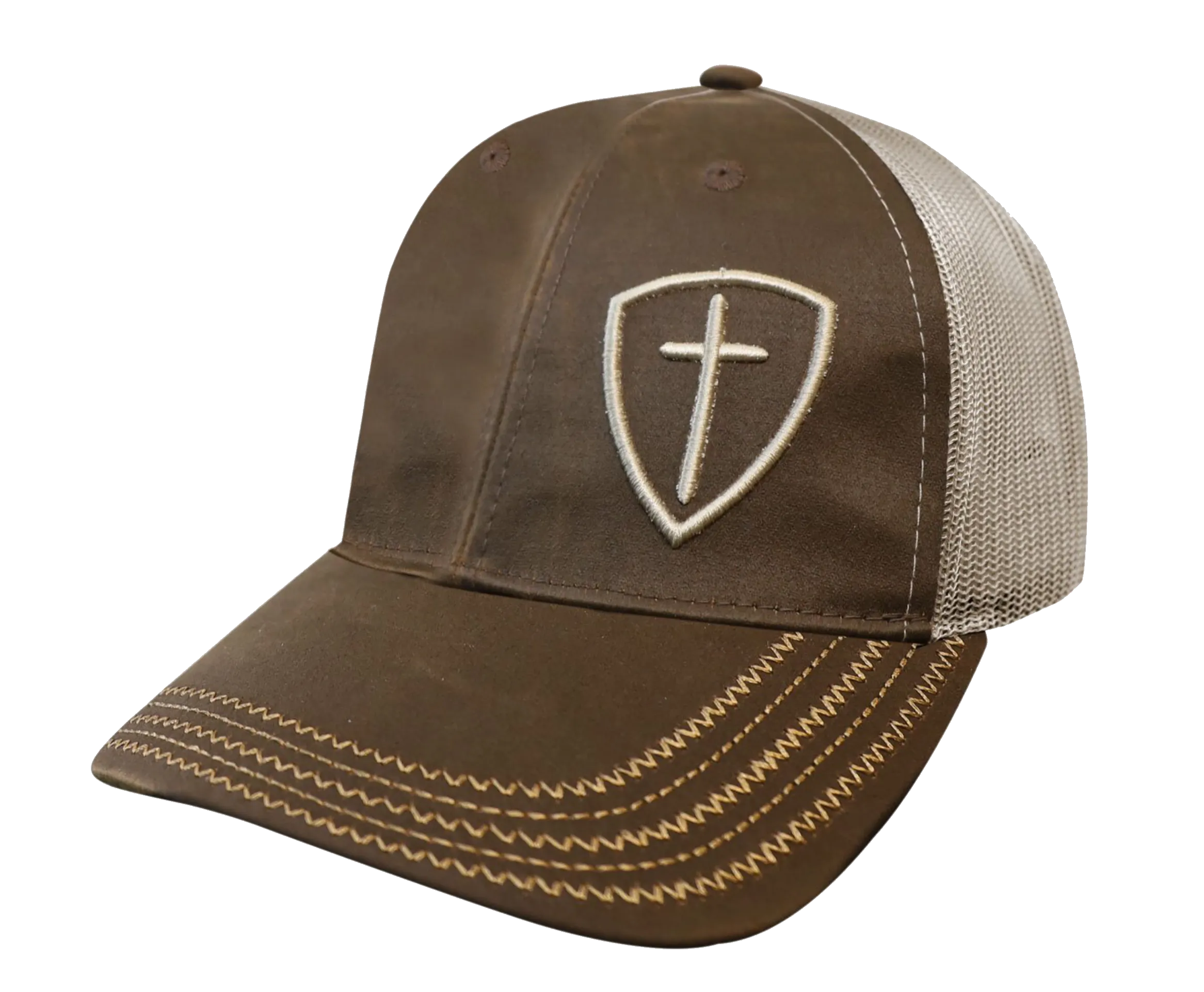Kerusso Brown/Cream Cross Shield Cap