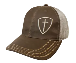 Kerusso Brown/Cream Cross Shield Cap