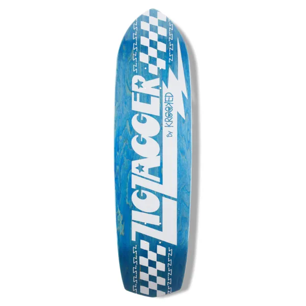 Krooked ZIG ZAGGER Skateboard Deck - 8.625 (Blue Stain)