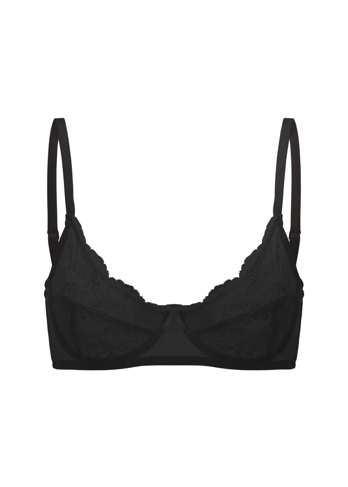 Lace Balconette Bra - Black