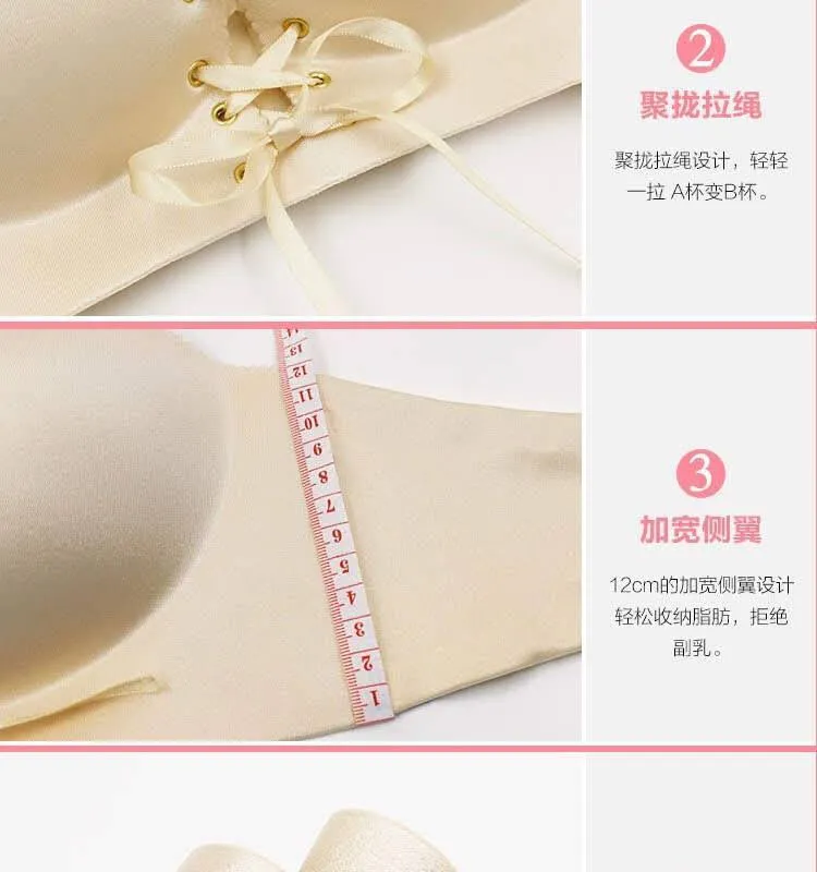 Lace Skin Push Up Figure Maintain Bra - Wide Strip - Double Padded Bra