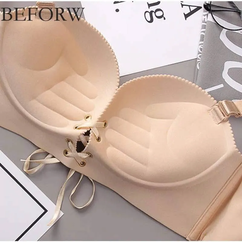 Lace Skin Push Up Figure Maintain Bra - Wide Strip - Double Padded Bra