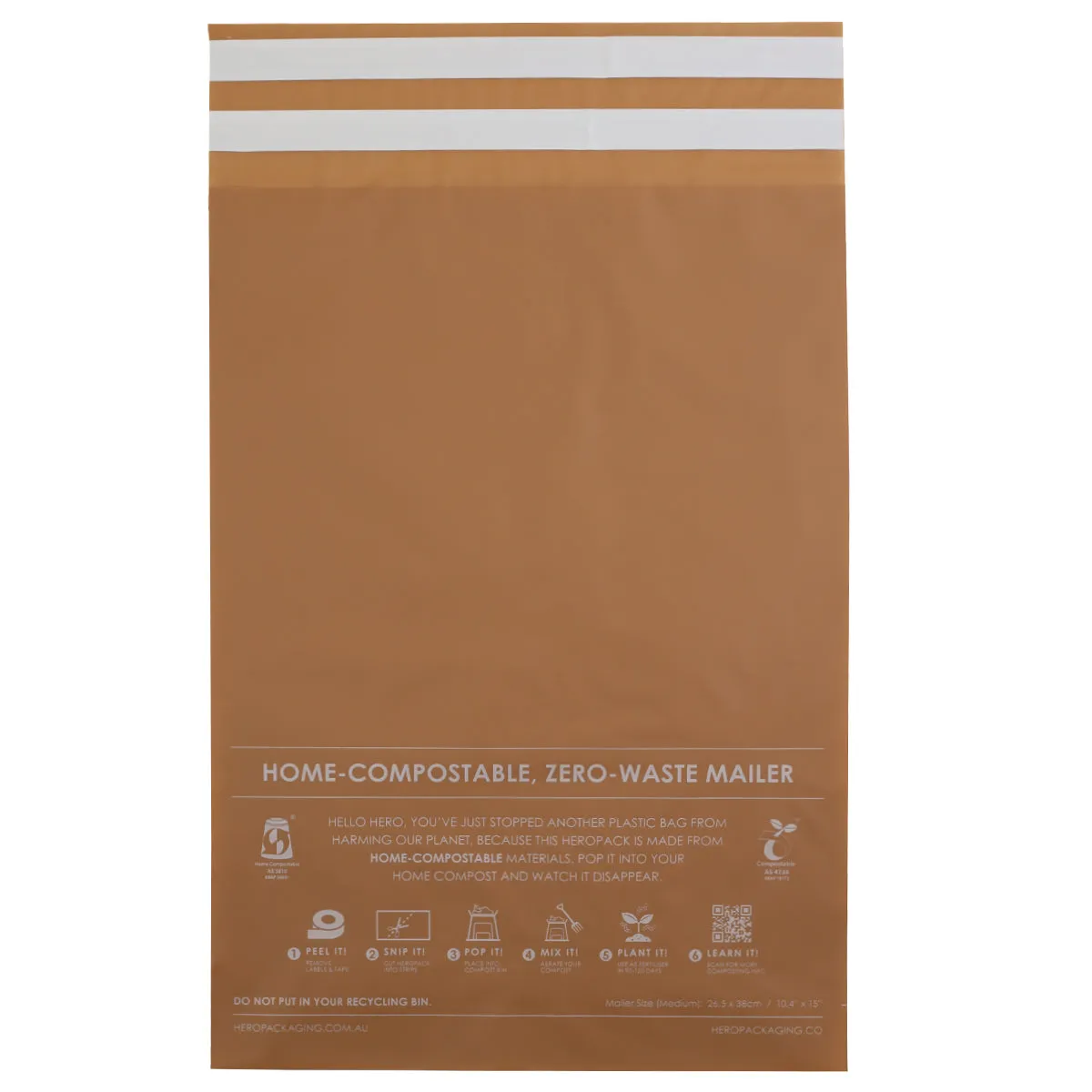 Latte/Nude Home Compostable HEROPACK Mailers - from packs of 25 - PRE-ORDER
