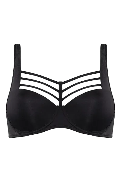 Leading Strings Plunge Balcony Wired Padded Bra - Black -