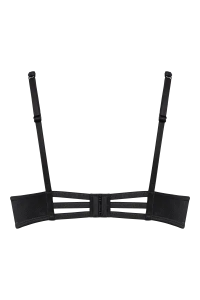 Leading Strings Plunge Balcony Wired Padded Bra - Black -