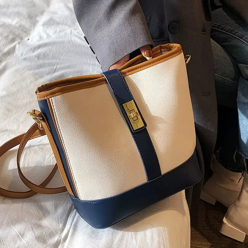 Leather Bucket Shaped Bag