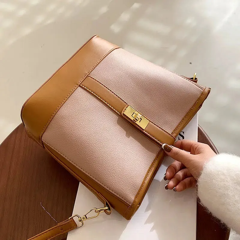 Leather Bucket Shaped Bag