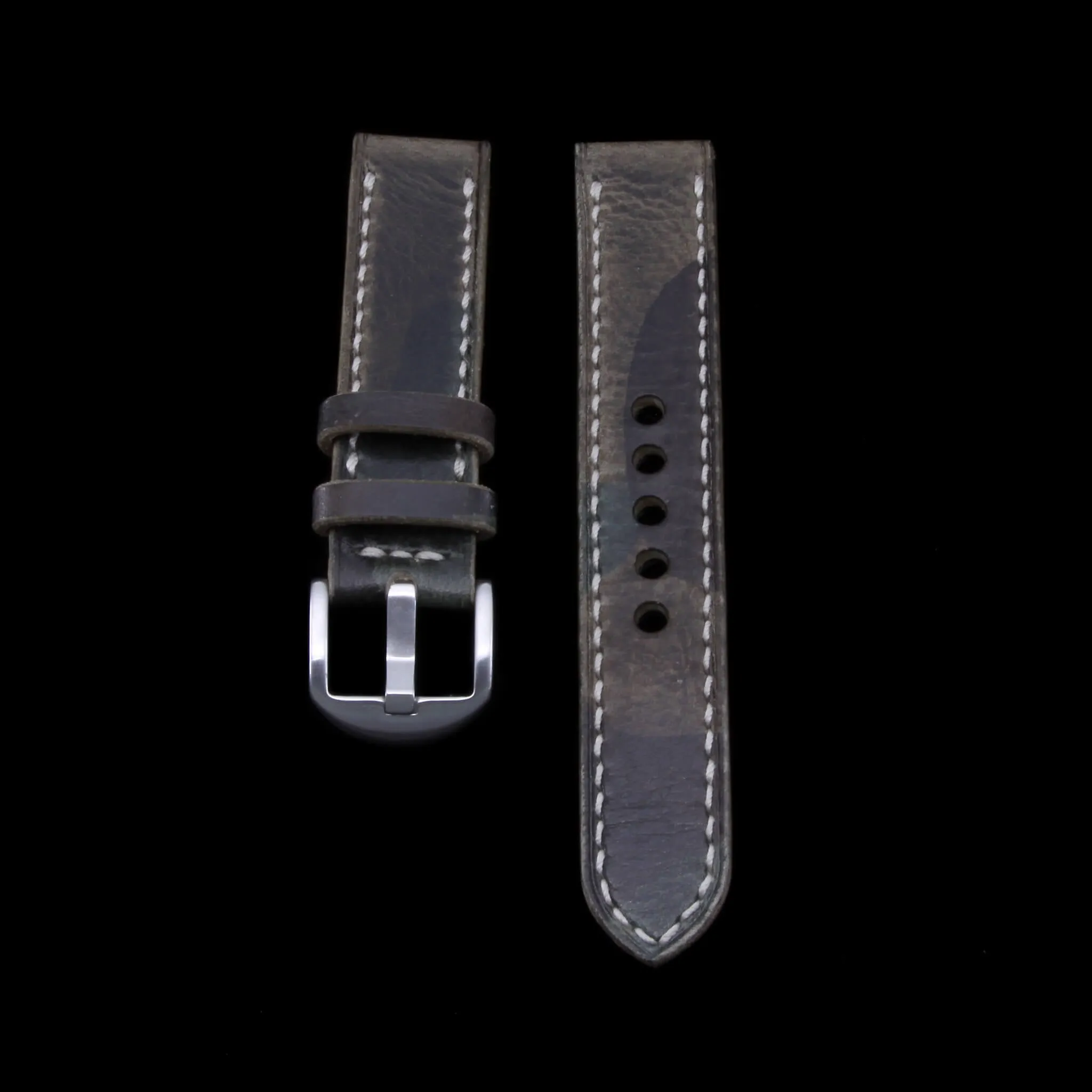 Leather Watch Strap, Military 107  | Full Stitch