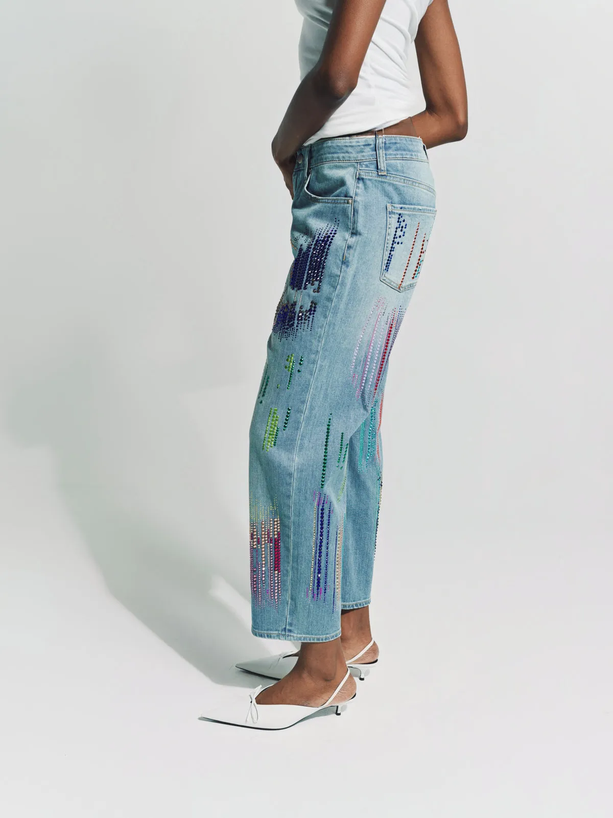 LIBERTINE | ‘FWB CRYSTAL’ BOYFRIEND JEANS