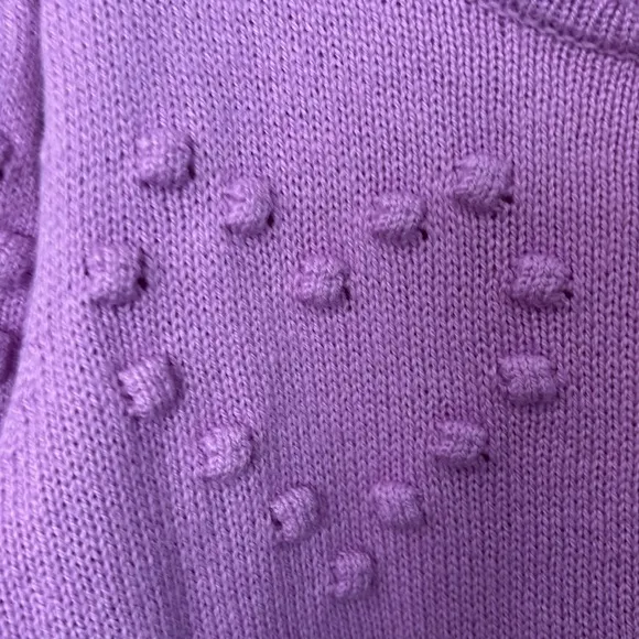 Lilly Pulitzer Kippa Heart Textured Sweater in Purple Iris Size Small