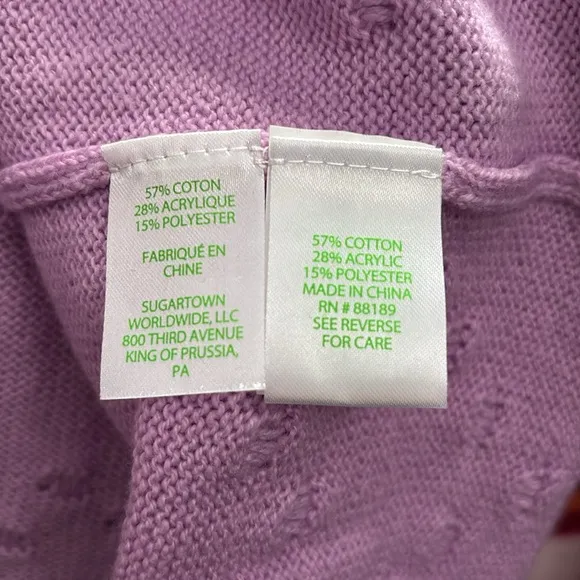 Lilly Pulitzer Kippa Heart Textured Sweater in Purple Iris Size Small