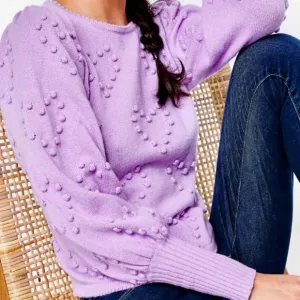 Lilly Pulitzer Kippa Heart Textured Sweater in Purple Iris Size Small
