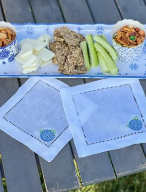 LINEN COCKTAIL NAPKINS - SET OF 4