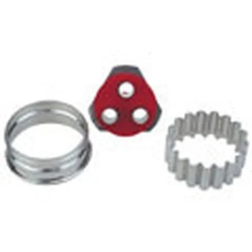 Linzer Cookie Cutter with Ejector Round Crinkled with 3 Circles in Middle 4.8cm