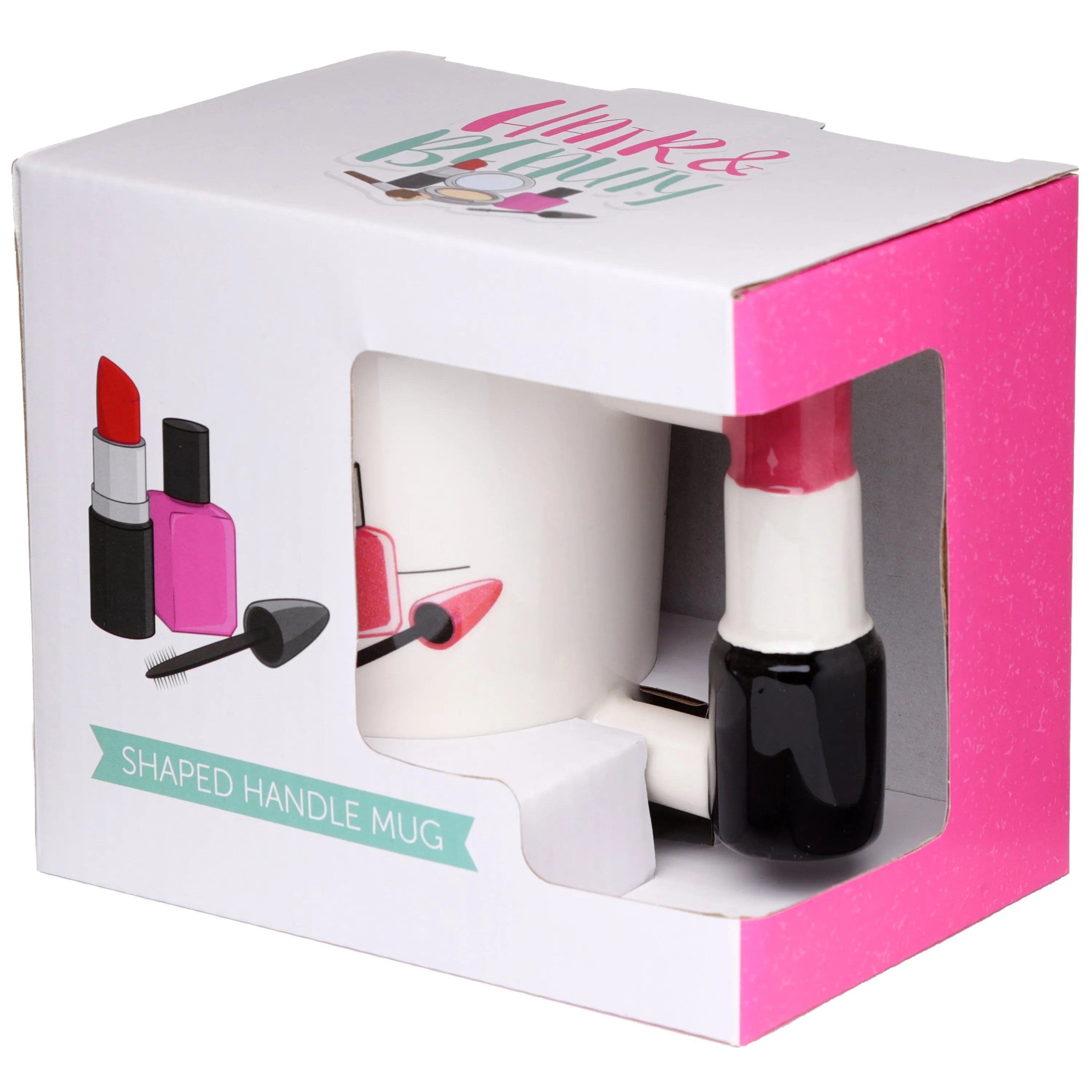 Lipstick Ceramic Shaped Handle Mug