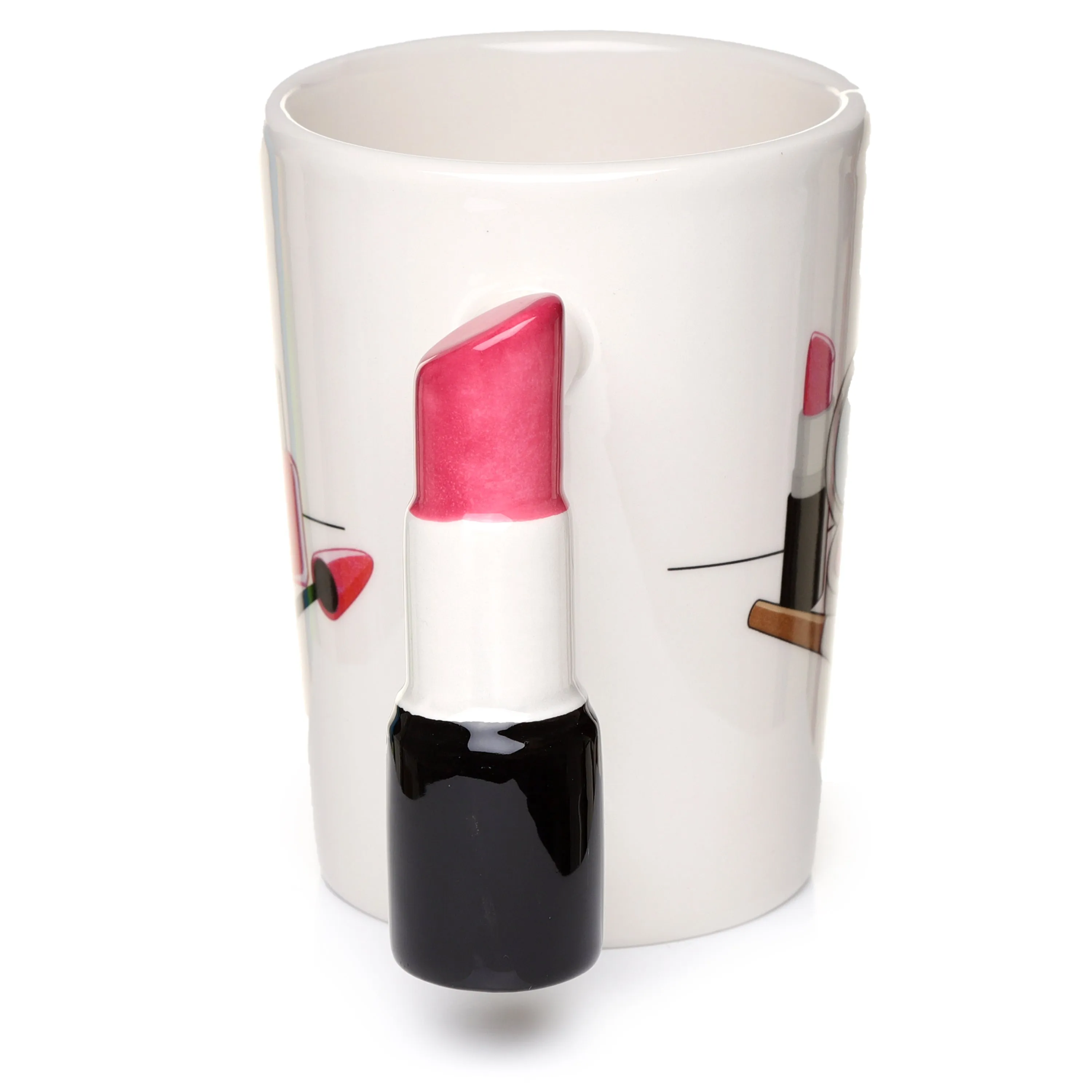 Lipstick Ceramic Shaped Handle Mug