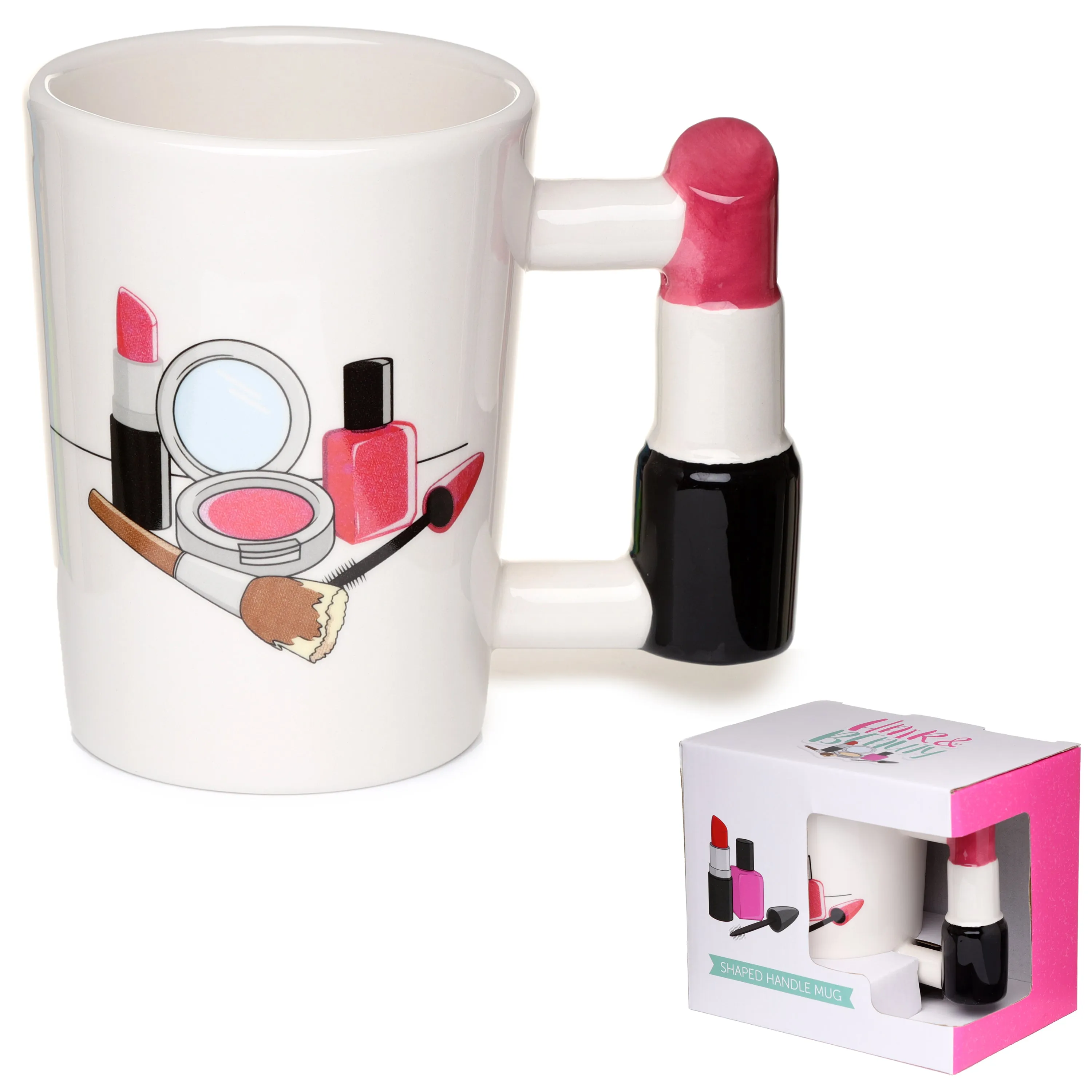 Lipstick Ceramic Shaped Handle Mug