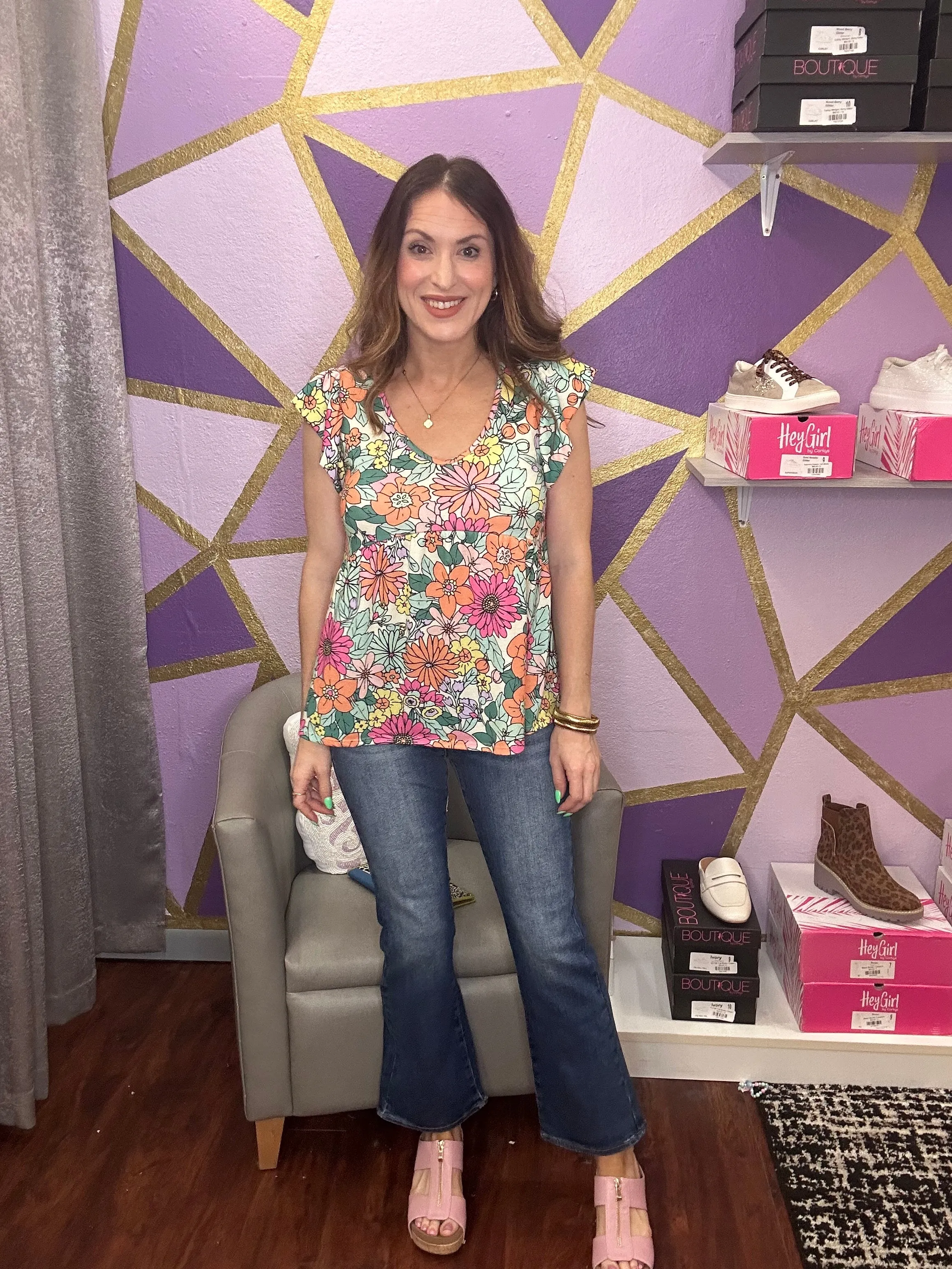 Live Fully Floral Top: Multi
