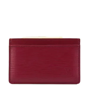 LOUIS VUITTON Epi Leather Card Holder Fuchsia