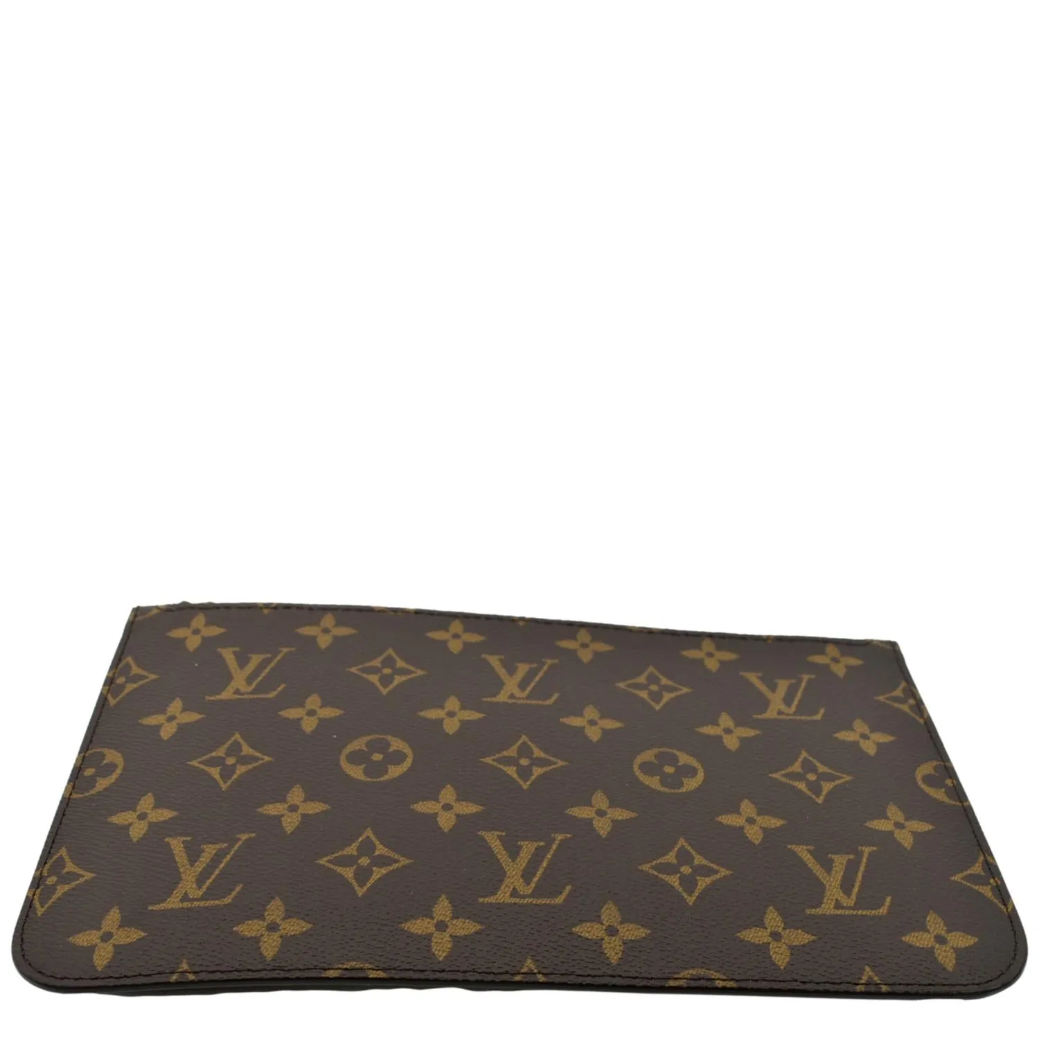 LOUIS VUITTON  Neverfull Monogram Canvas Pochette Wristlet Pouch Brown