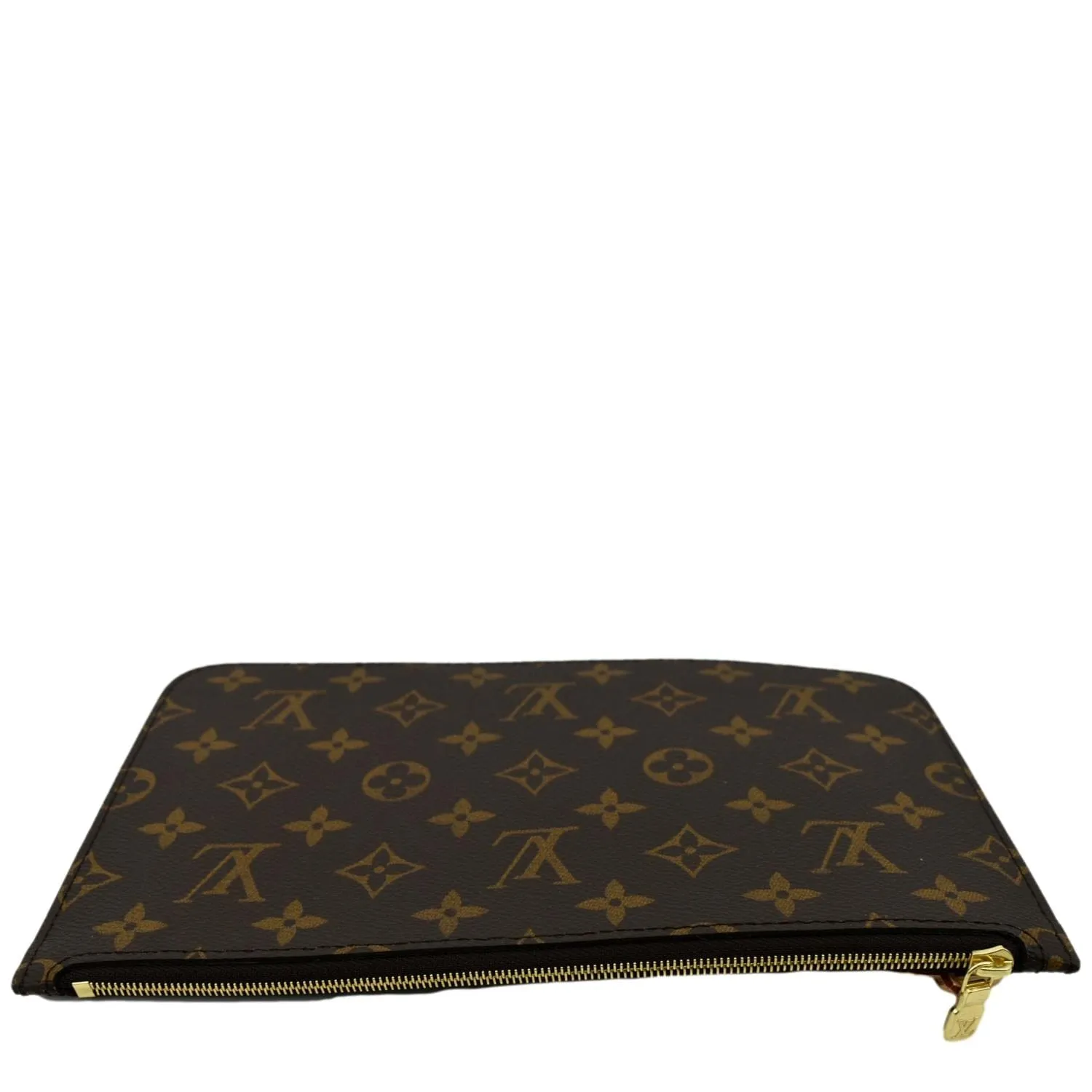 LOUIS VUITTON  Neverfull Monogram Canvas Pochette Wristlet Pouch Brown