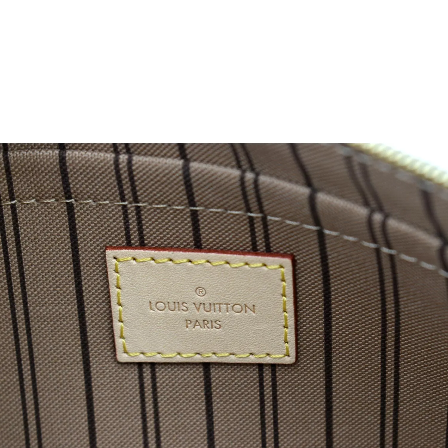 LOUIS VUITTON  Neverfull Monogram Canvas Pochette Wristlet Pouch Brown