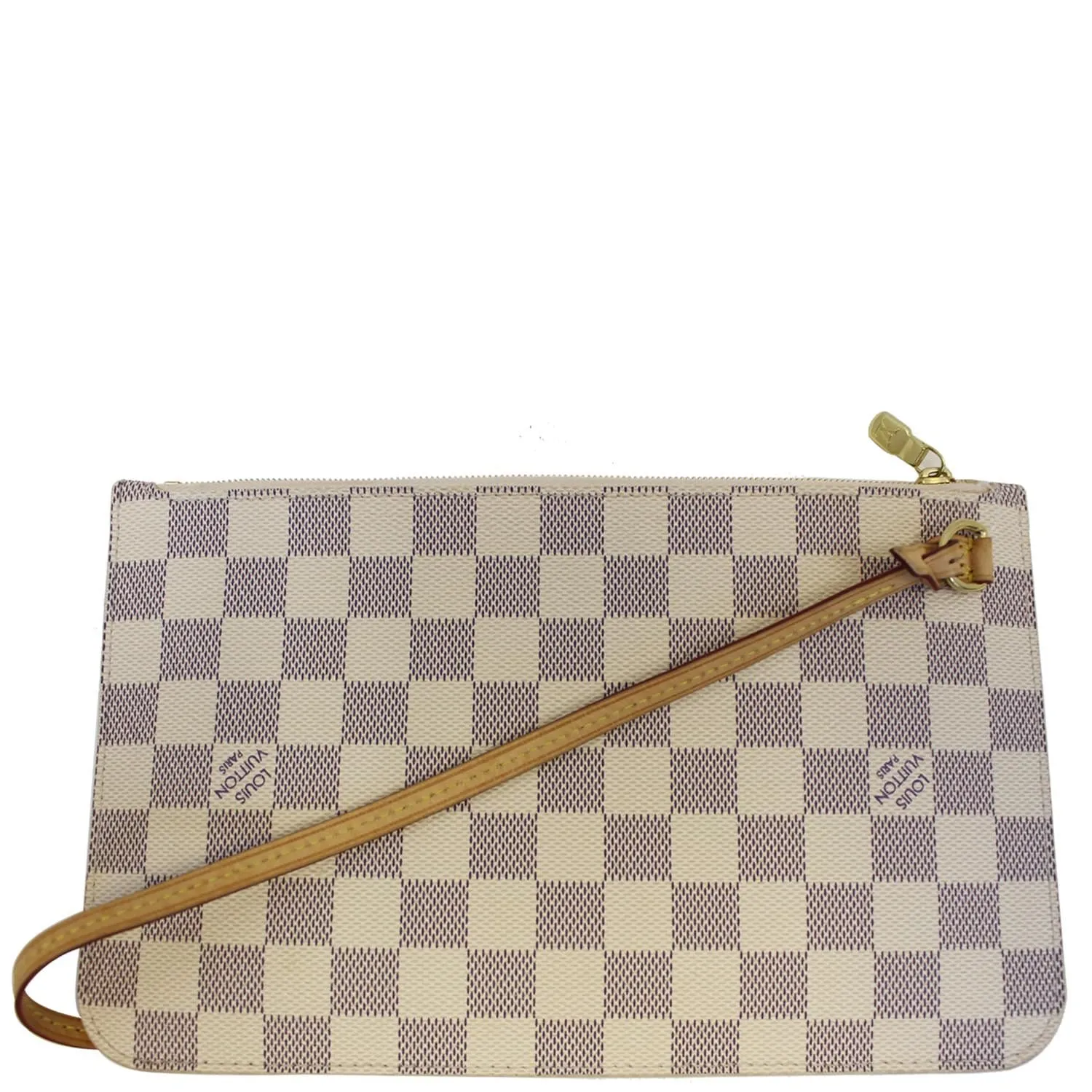 LOUIS VUITTON Pochette Wristlet Pouch Neverfull MM Damier Azur
