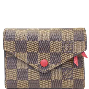 LOUIS VUITTON Victorine Damier Ebene Wallet Brown