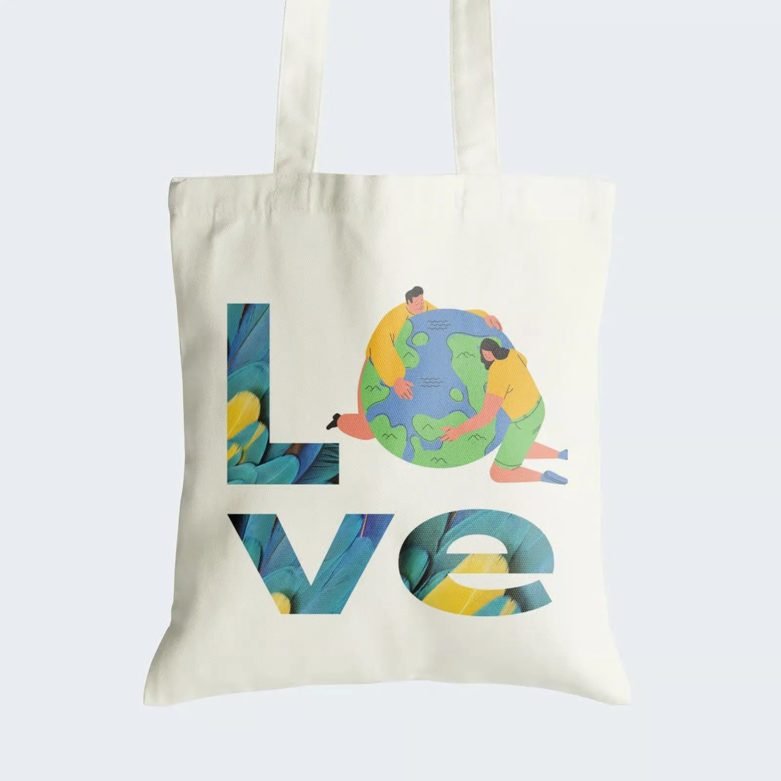 Love Earth Tote Bag With Zipper