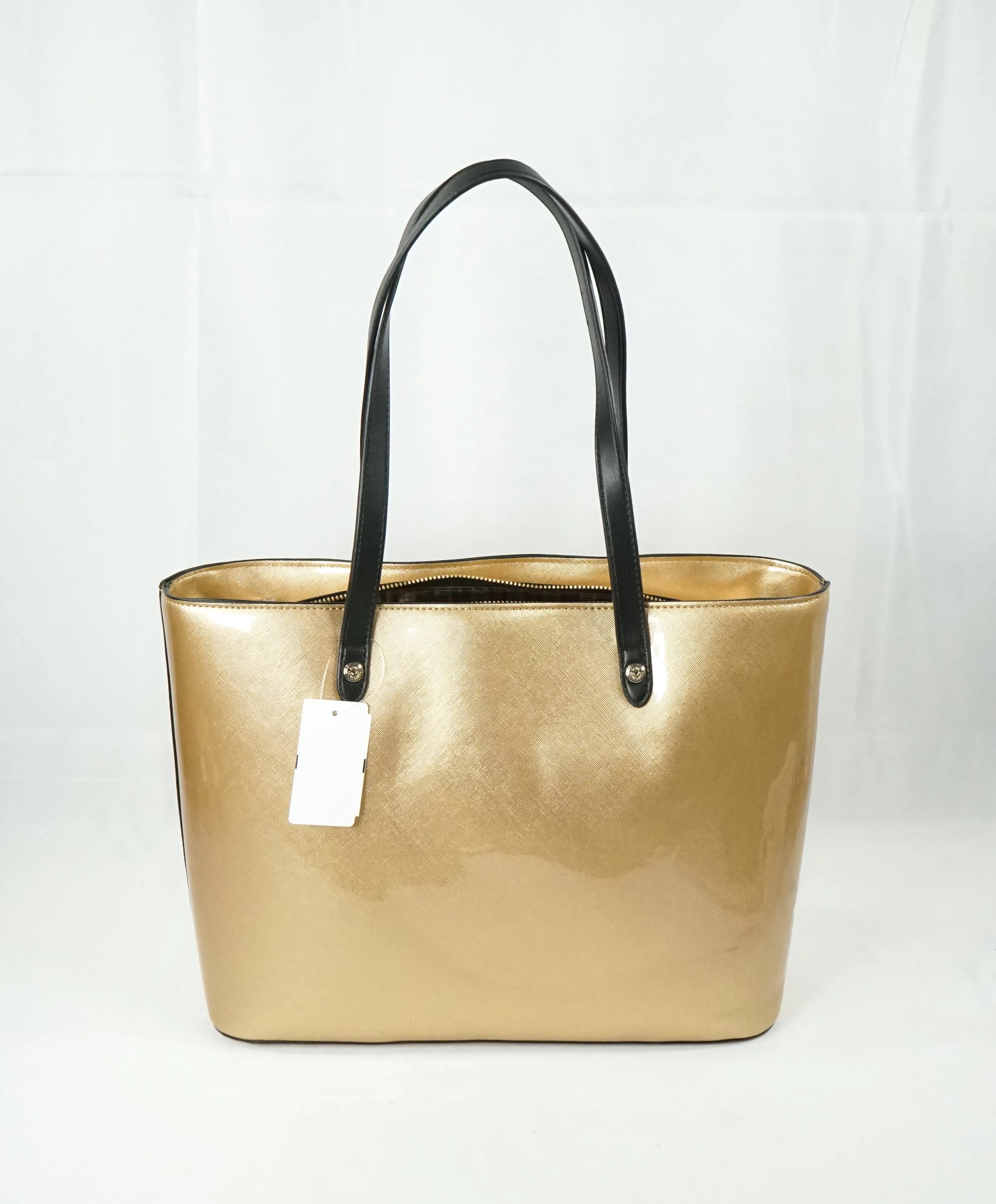 LOVE MOSCHINO - Metallic “Love Moschino” Gold Textured Logo Bag -