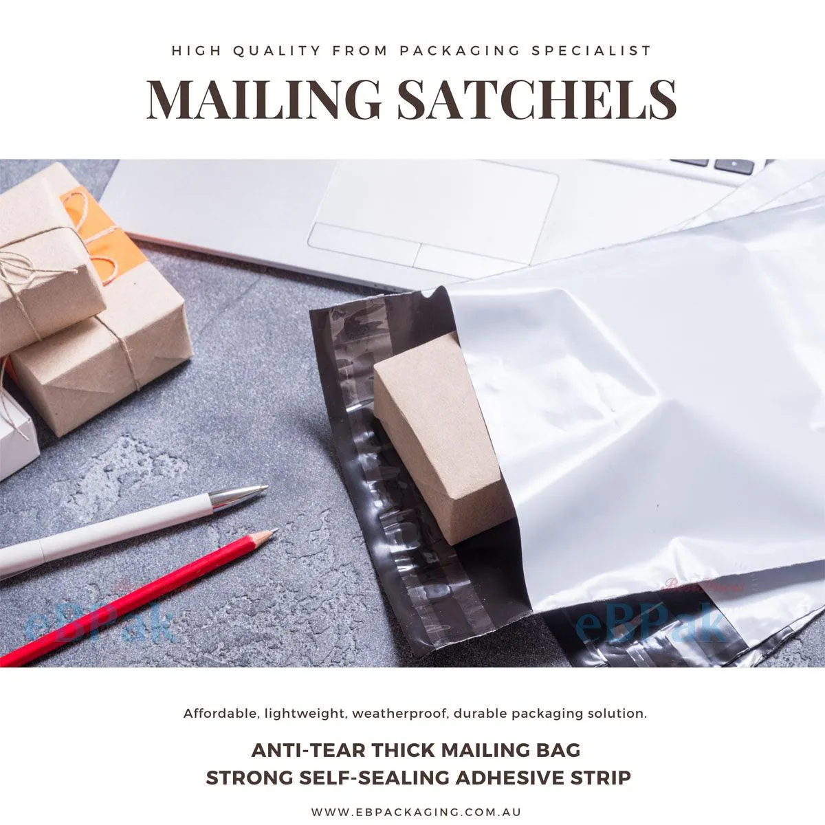 Mailing Satchel 01 190mm x 260mm Poly Mailer White