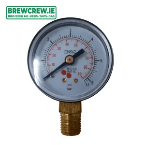 Manometer-CO2/N2 working pressure 0-6.2 bar