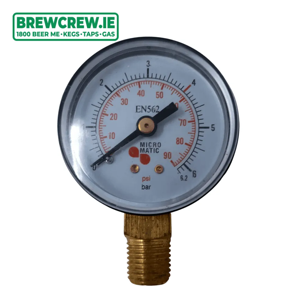 Manometer-CO2/N2 working pressure 0-6.2 bar