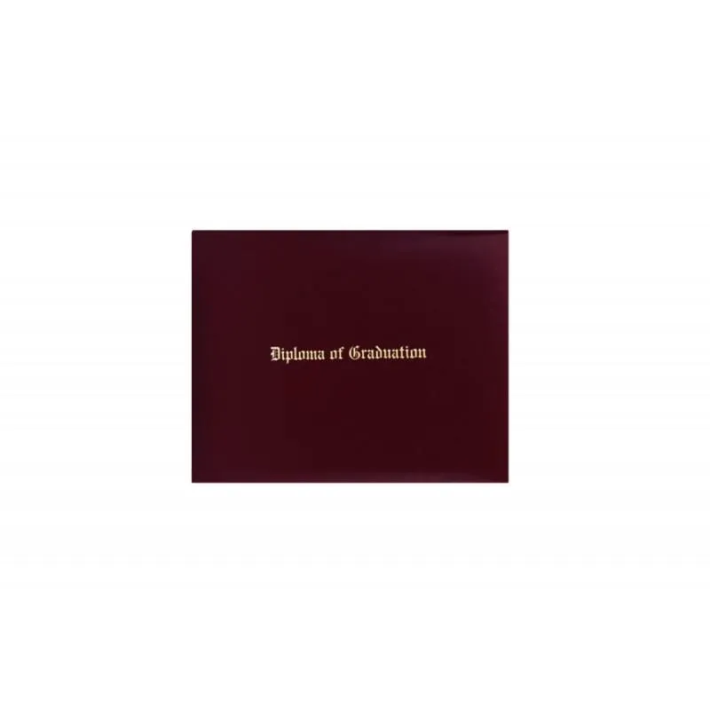Maroon Imprinted Graduation Diploma Cover - College & High School Diploma Covers