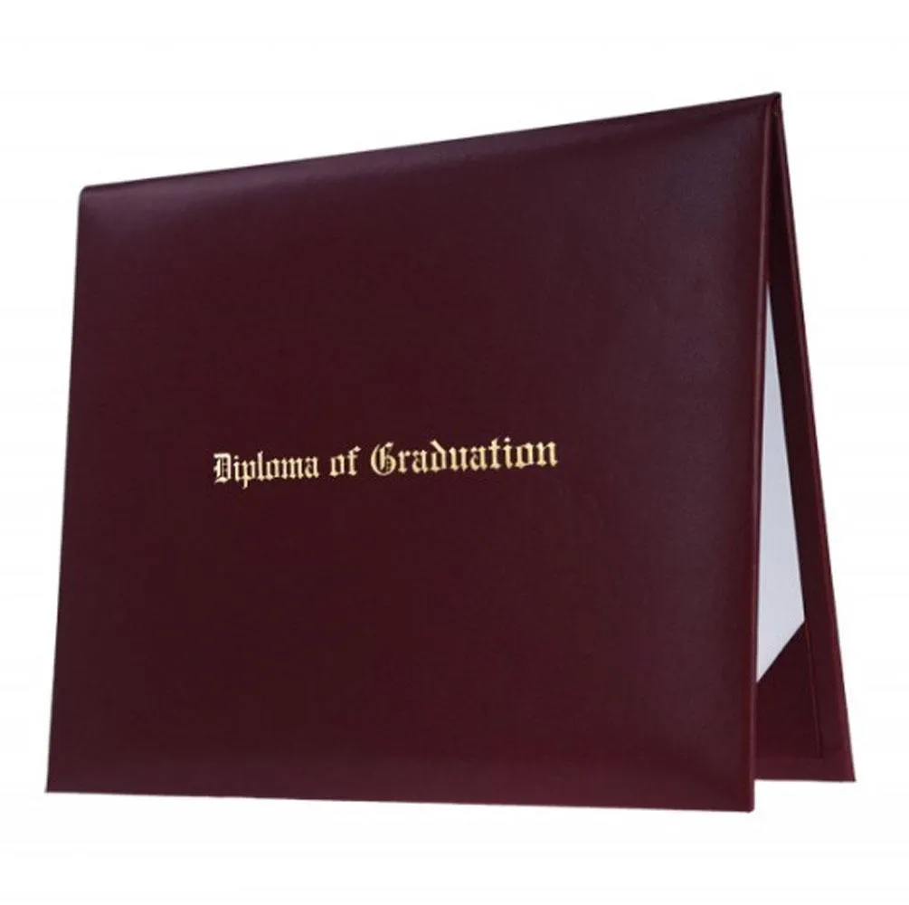Maroon Imprinted Graduation Diploma Cover - College & High School Diploma Covers