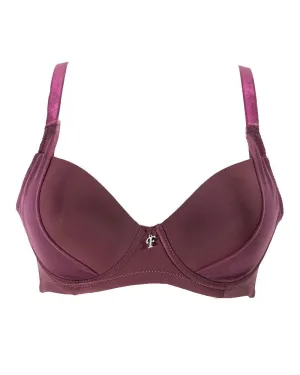 Maroon Push Up Seamless Underwire Flourish Bra for Women - Single Padded Bra - FL941