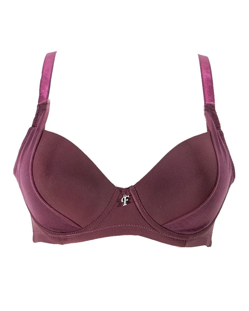 Maroon Push Up Seamless Underwire Flourish Bra for Women - Single Padded Bra - FL941